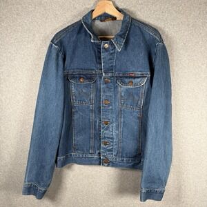 Wrangler Denim Jacket Womens Large Vintage 70s Jean Button Front Western